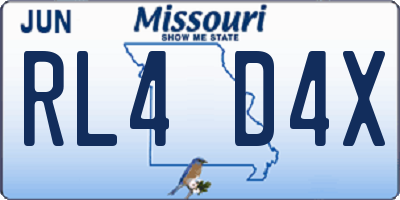 MO license plate RL4D4X