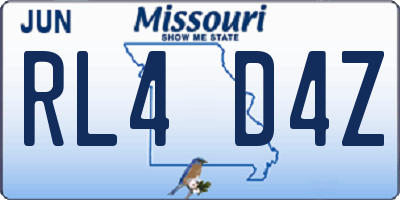 MO license plate RL4D4Z