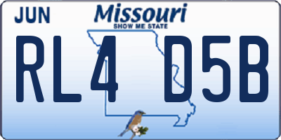 MO license plate RL4D5B