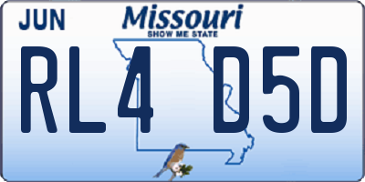 MO license plate RL4D5D