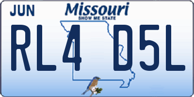 MO license plate RL4D5L