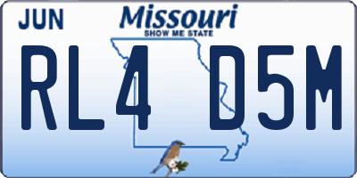 MO license plate RL4D5M
