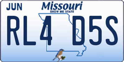 MO license plate RL4D5S
