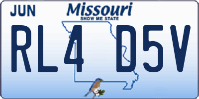 MO license plate RL4D5V