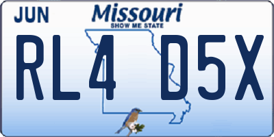 MO license plate RL4D5X