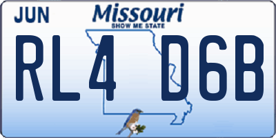 MO license plate RL4D6B