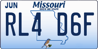 MO license plate RL4D6F