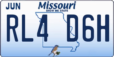 MO license plate RL4D6H