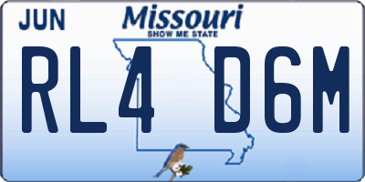 MO license plate RL4D6M