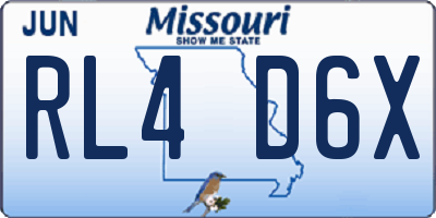 MO license plate RL4D6X
