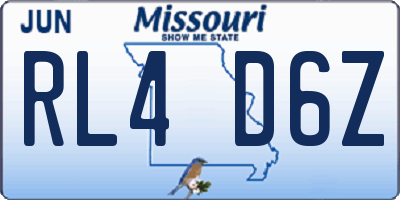 MO license plate RL4D6Z