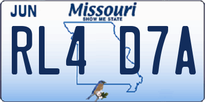 MO license plate RL4D7A