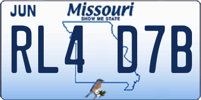 MO license plate RL4D7B