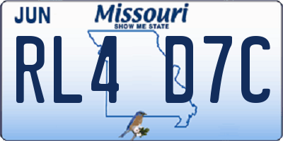 MO license plate RL4D7C