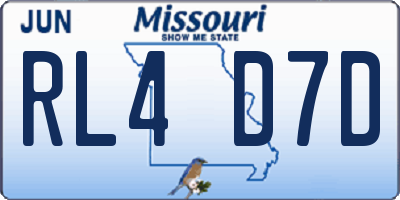 MO license plate RL4D7D