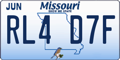 MO license plate RL4D7F