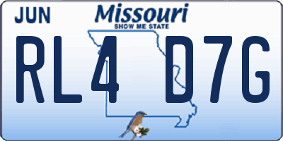 MO license plate RL4D7G