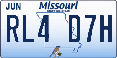 MO license plate RL4D7H