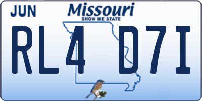 MO license plate RL4D7I