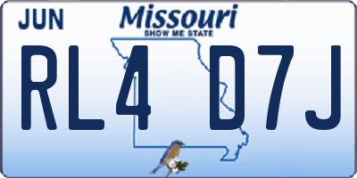 MO license plate RL4D7J