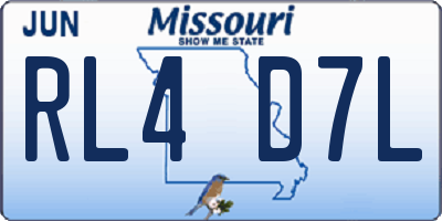 MO license plate RL4D7L