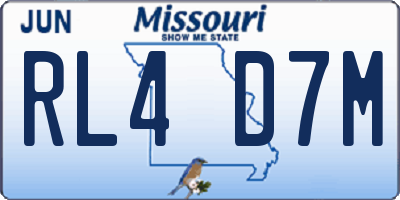 MO license plate RL4D7M