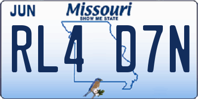 MO license plate RL4D7N