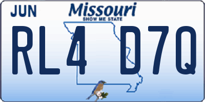 MO license plate RL4D7Q