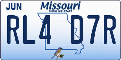 MO license plate RL4D7R