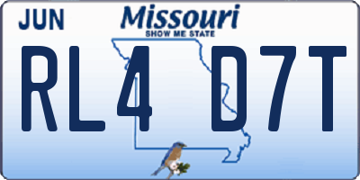MO license plate RL4D7T