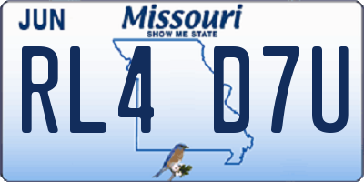 MO license plate RL4D7U