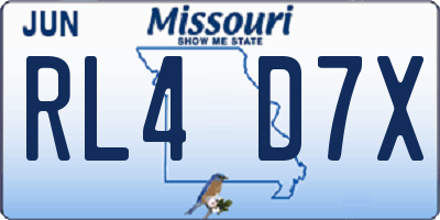 MO license plate RL4D7X