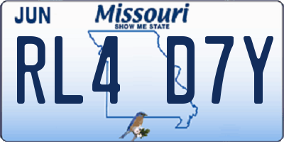 MO license plate RL4D7Y