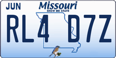 MO license plate RL4D7Z