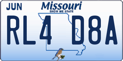 MO license plate RL4D8A
