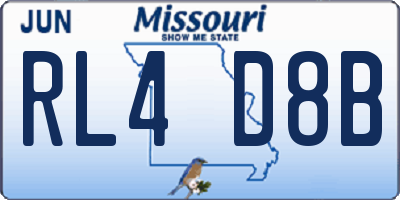 MO license plate RL4D8B