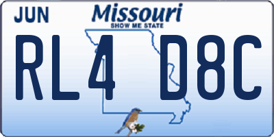 MO license plate RL4D8C