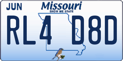 MO license plate RL4D8D