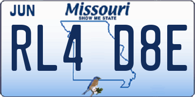 MO license plate RL4D8E