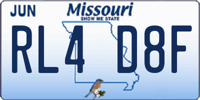 MO license plate RL4D8F