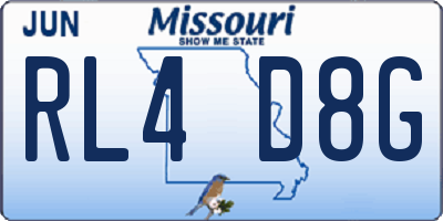 MO license plate RL4D8G