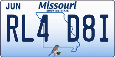 MO license plate RL4D8I