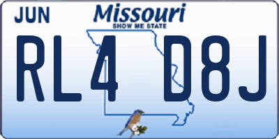 MO license plate RL4D8J