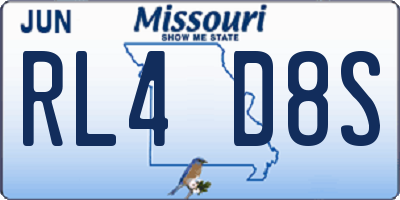 MO license plate RL4D8S