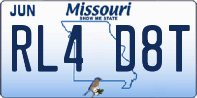MO license plate RL4D8T