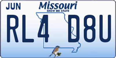 MO license plate RL4D8U