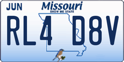 MO license plate RL4D8V