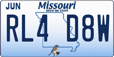 MO license plate RL4D8W