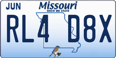 MO license plate RL4D8X