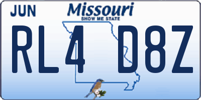 MO license plate RL4D8Z